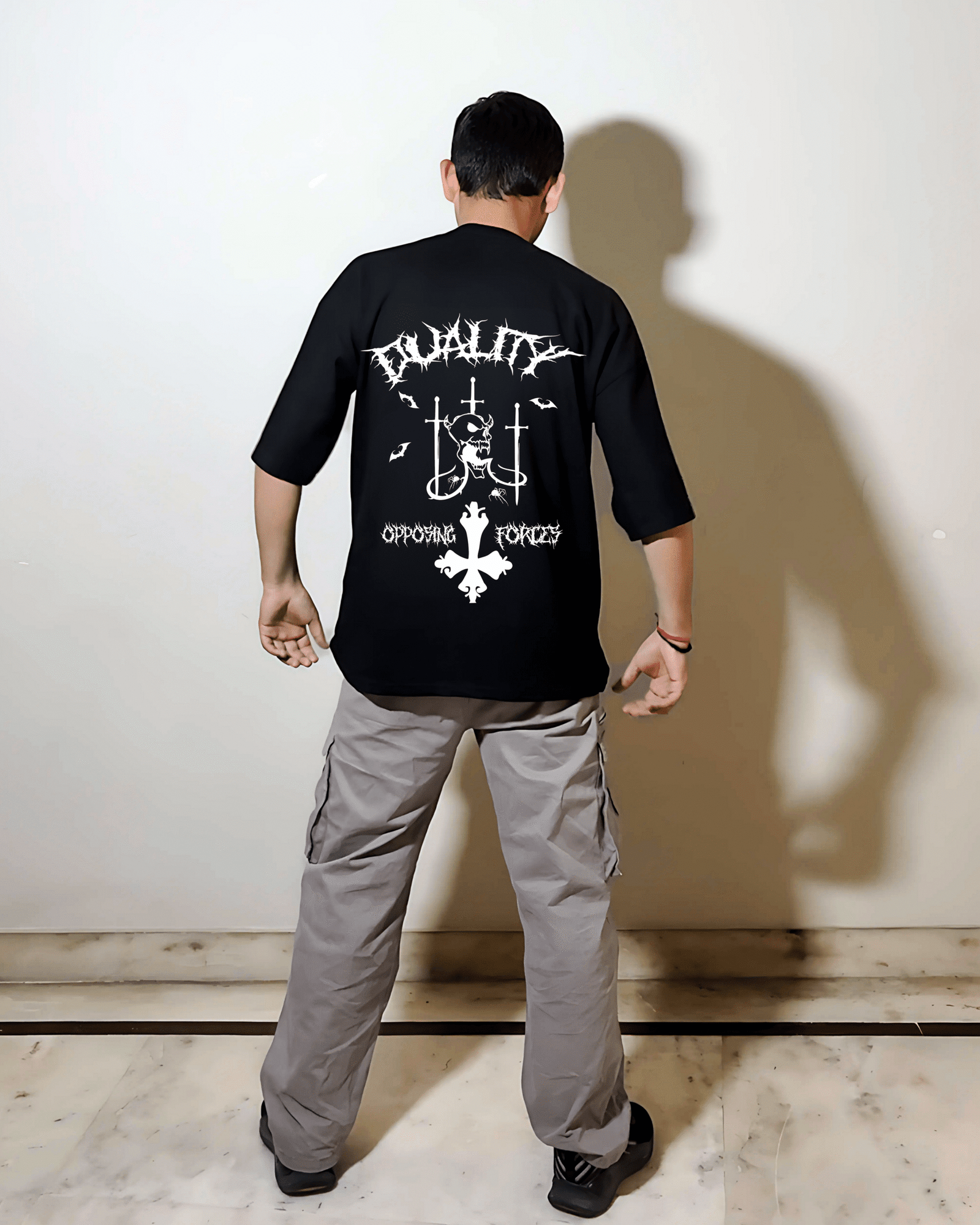 Duality Oversized Tee – Gothic Streetwear Graphic